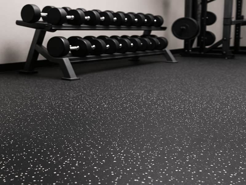 Quiet stretching area in a gym